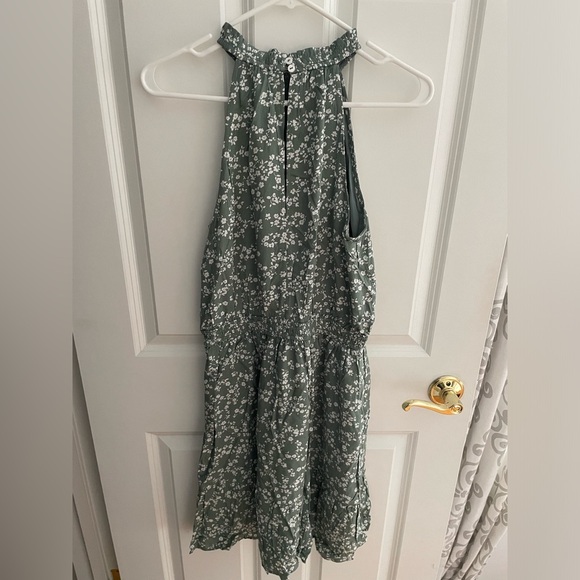 Floral green halter dress - Picture 3 of 3
